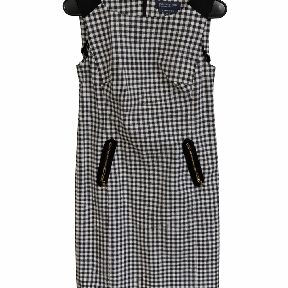 Jones New York Black and White Checkered Mini Dress